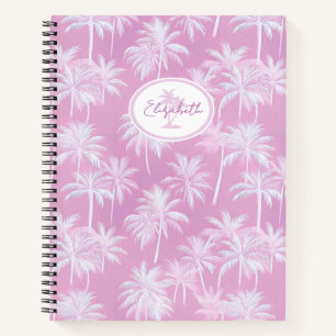 Hawaiian Palm Tree Silhouette Pattern Plum ID1093 Notebook