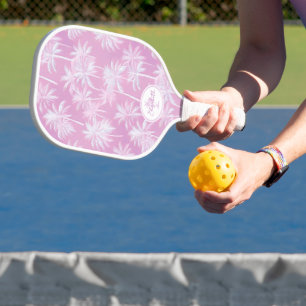 Hawaiian Palm Tree Silhouette Pattern Plum ID1093 Pickleball Paddle