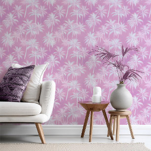 Hawaiian Palm Tree Silhouette Pattern Plum ID1093 Wallpaper