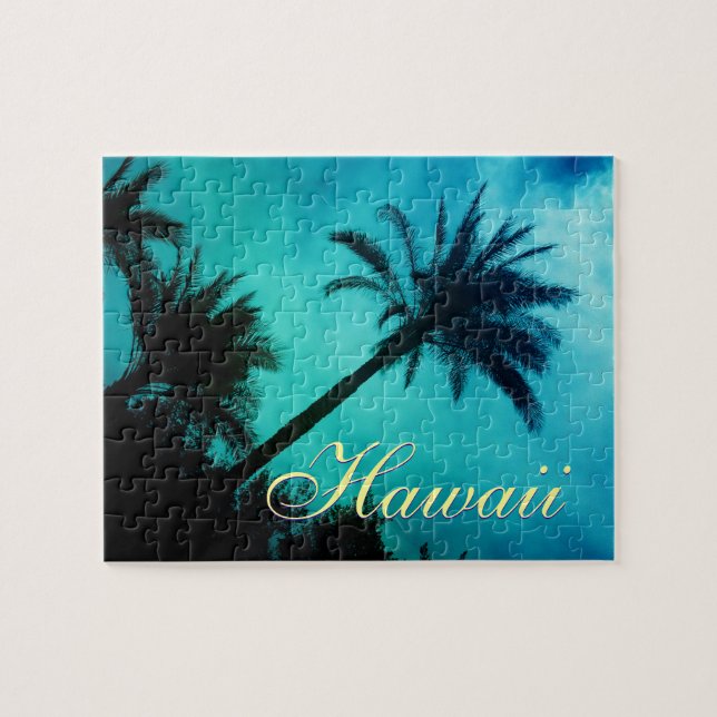 Hawaiian Palm Trees Exotic Travel Jigsaw Puzzle (Horizontal)