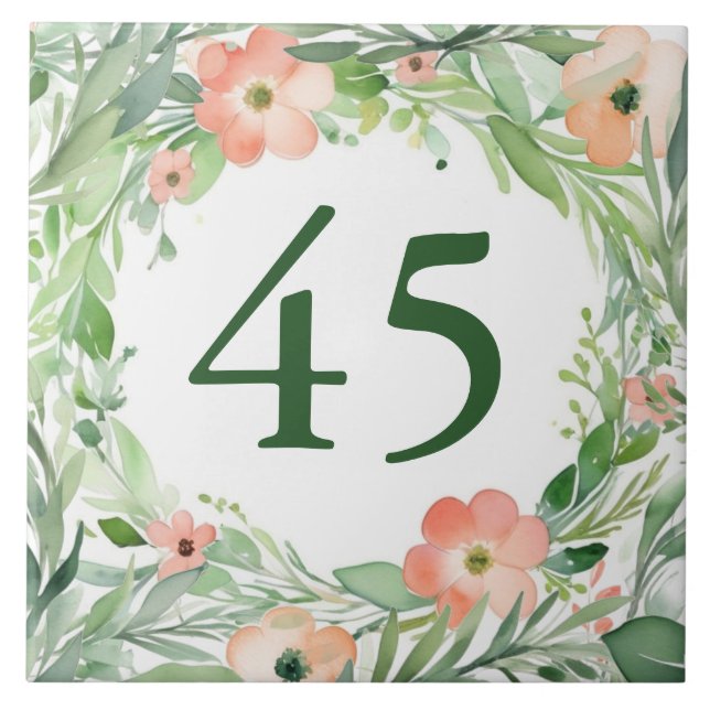Hawaiian Paradise Custom House Number Plate Sign Ceramic Tile (Front)