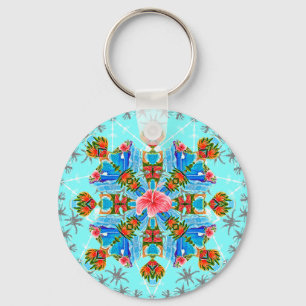 Hawaiian Paradise Flames  Key Ring
