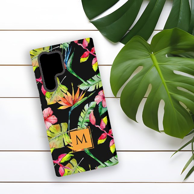 Hawaiian Paradise Tropical Plants Black  Samsung Galaxy S22 Ultra Case (Creator Uploaded)