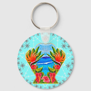 Hawaiian Paradise Twice (Blue) Key Ring