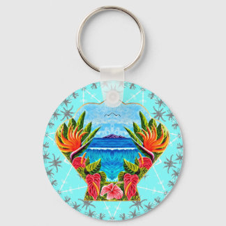 Hawaiian Paradise Twice (Blue) Key Ring