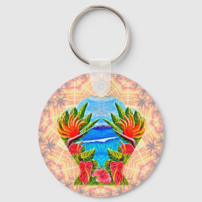 Hawaiian Paradise Twice  Key Ring (Front)