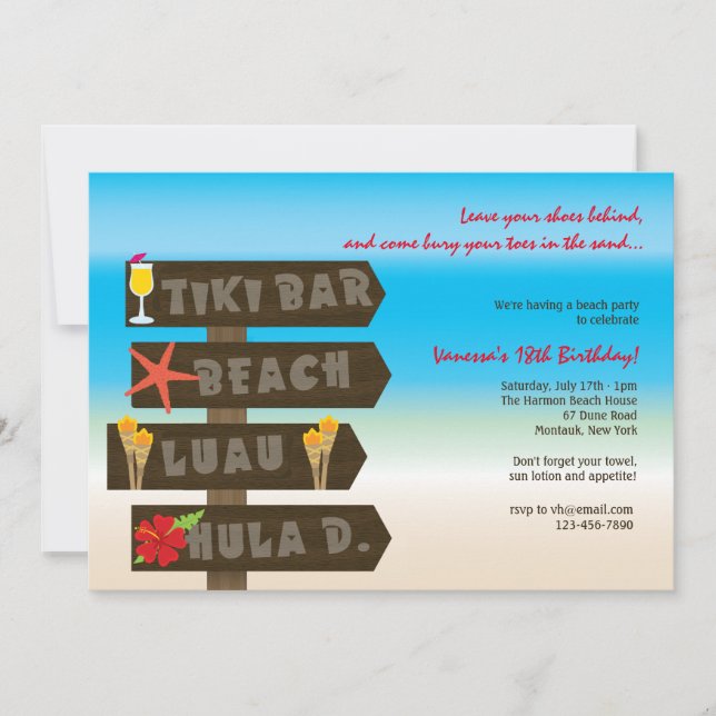 Hawaiian Party Invitation (Front)