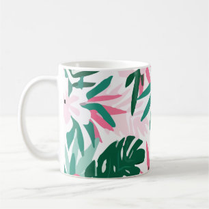 Hawaiian Pattern Pink Flowers Coffee Mug