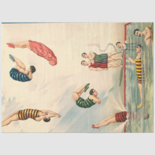 Hawaiian Pearl divers male swimmers circus act Tissue Paper