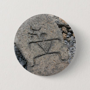 Hawaiian Petroglyph - Button