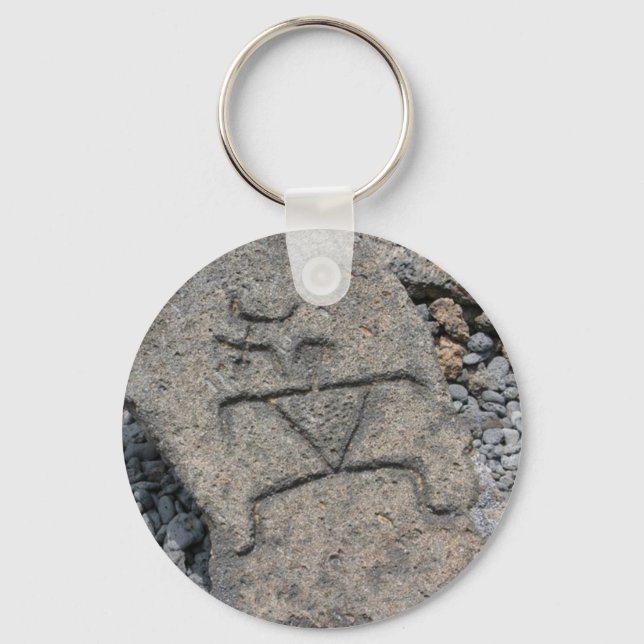 Hawaiian Petroglyph - Keychain (Front)