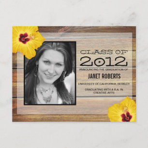 Hawaiian Photo Graduation Invitation