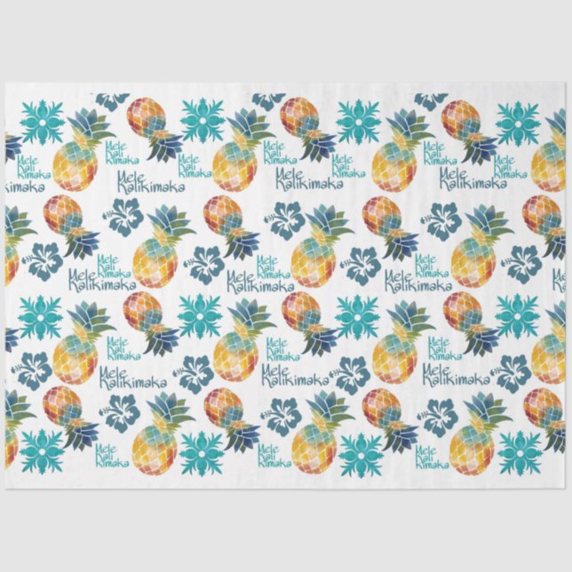 Hawaiian Pineapple and Hibiscus Tissue Paper (Front)