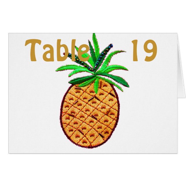 Hawaiian Pineapple Table Number (Front Horizontal)