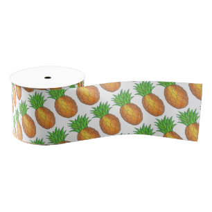 Hawaiian Pineapple Tropical Island Fruit Hawaii HI Grosgrain Ribbon