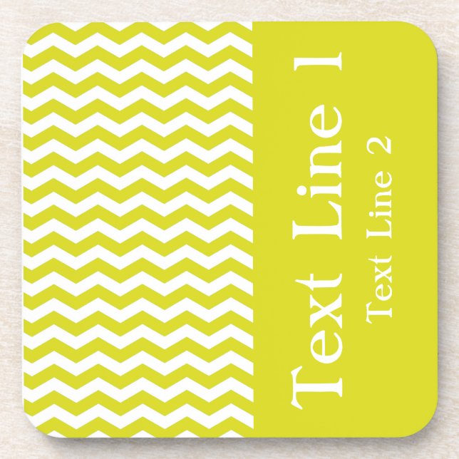 Hawaiian Pineapple Wave Chevron customisable Coaster (Front)