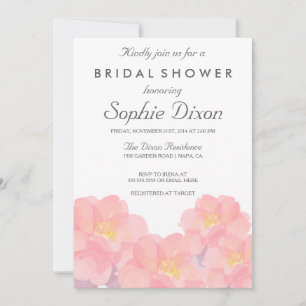 Hawaiian Pink Floral Bridal Shower Invitation
