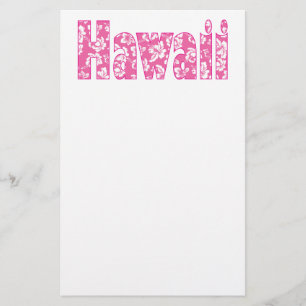 Hawaiian Pink Flower Stationery