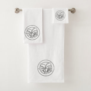 Hawaiian Plumeria Bathroom Towel Set