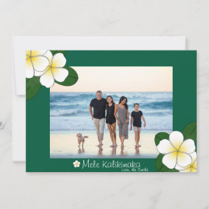 Hawaiian Plumeria Christmas Mele Kalikimaka Card