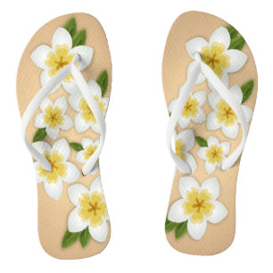 Hawaiian Plumeria Frangipani Tropical Flowers Thongs