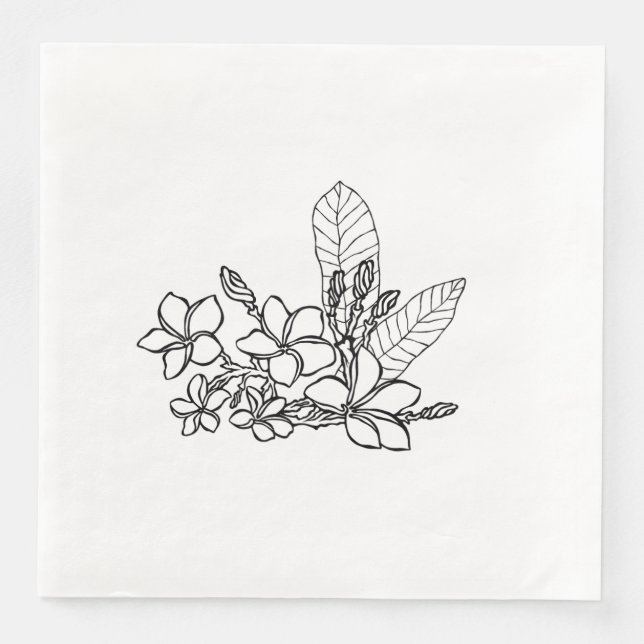 Hawaiian Plumeria Party Napkins (Front)