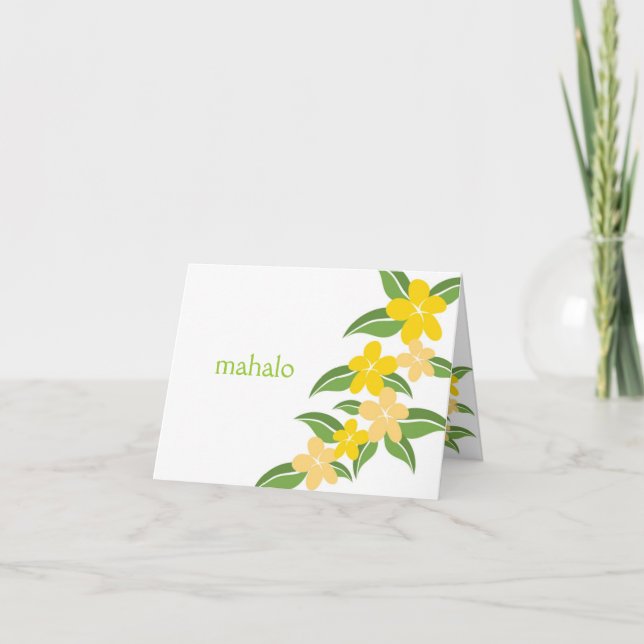 Hawaiian Plumeria Thank You Note Card (Front)