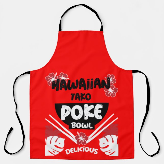 Hawaiian Poke Bowl Tako Poke Apron (Front)