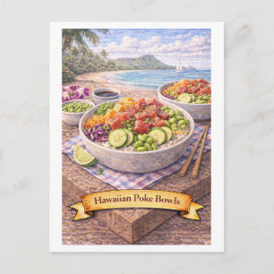 Hawaiian Poke Bowls (American Food Series) Postcard