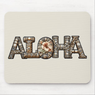 Hawaiian Polynesian Aloha Bamboo Look Mouse Pad