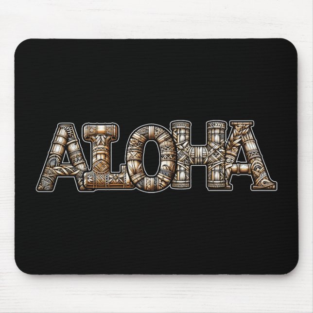 Hawaiian Polynesian Aloha Bamboo Look Mouse Pad (Front)