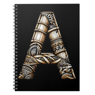 Hawaiian Polynesian Aloha Letter A Custom Initial  Notebook