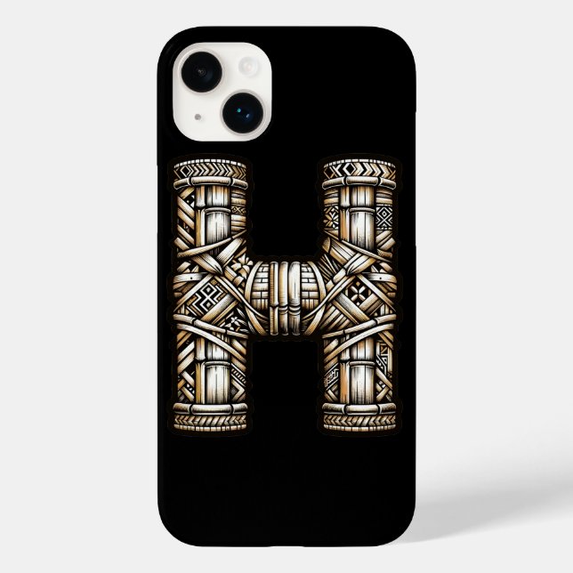 Hawaiian Polynesian Aloha Letter H Custom Initial  Case-Mate iPhone Case (Back)