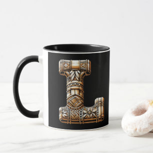 Hawaiian Polynesian Aloha Letter L Custom Initial  Mug
