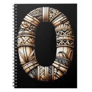 Hawaiian Polynesian Aloha Letter O Custom Initial  Notebook