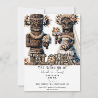 Hawaiian Polynesian Tiki Bride and Groom Wedding