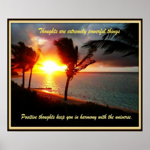 Hawaiian Positive thoughts Poster