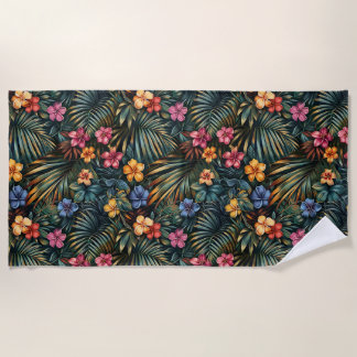Hawaiian Print Beach Towel