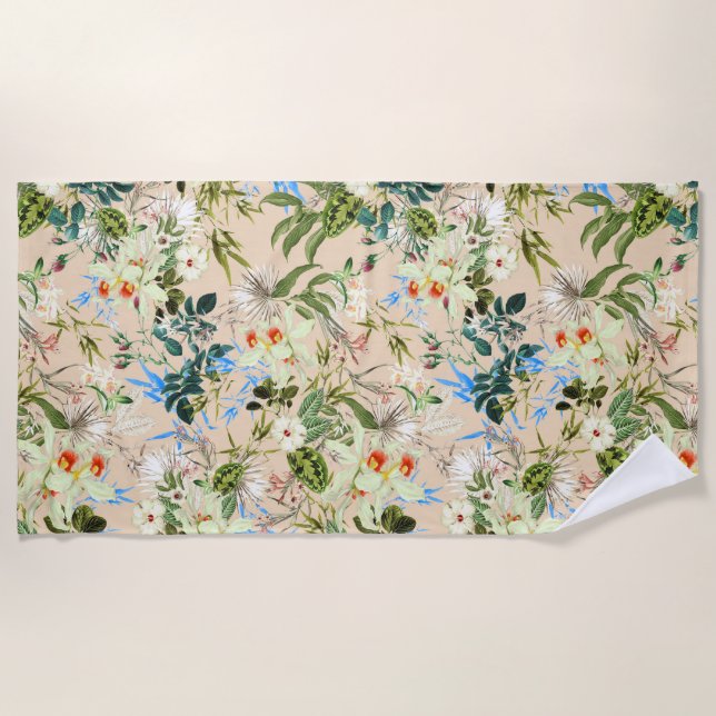 Hawaiian Print Beach Towel (Front)