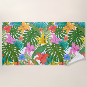 Hawaiian Print Beach Towel