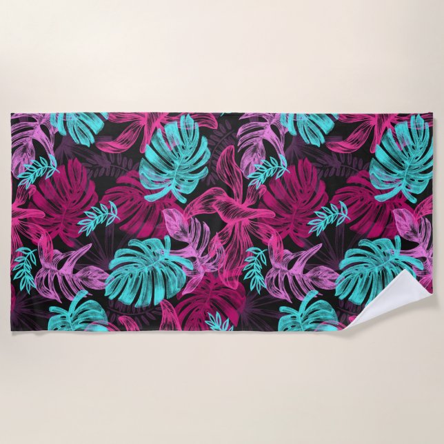 Hawaiian Print Beach Towel (Front)