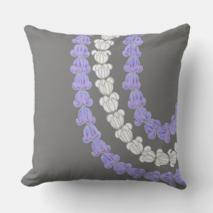 Hawaiian Print crown flower lei Cushion
