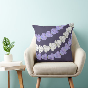 Hawaiian Print crown flower lei Cushion