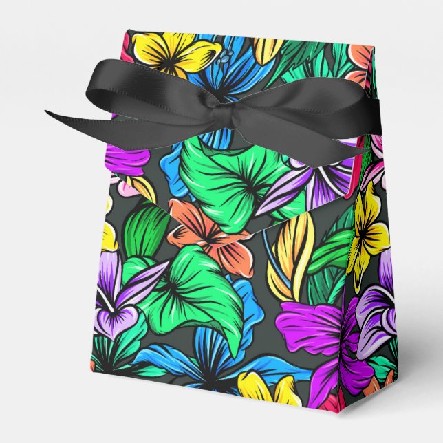 Hawaiian Print Favour Box (Front Side)