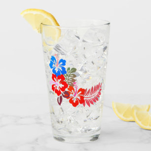 Hawaiian Print  Glass