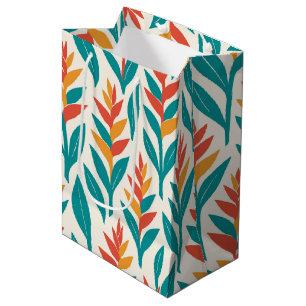 Hawaiian print heliconia medium gift bag