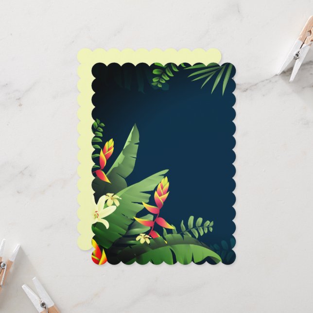 Hawaiian Print  Invitation (Front/Back In Situ)