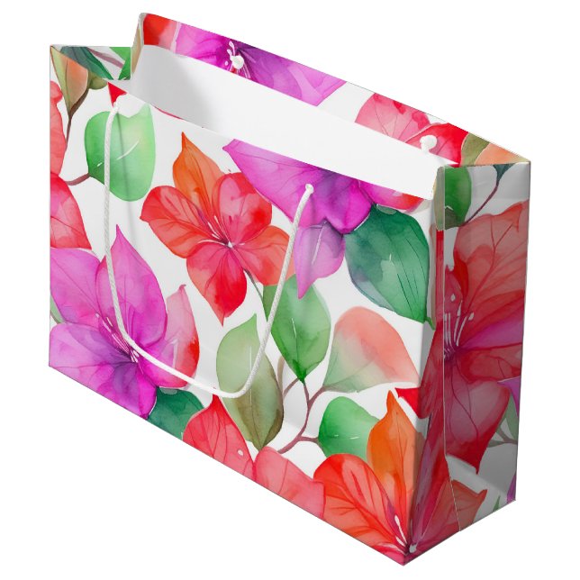 Hawaiian print  large gift bag (Front Angled)