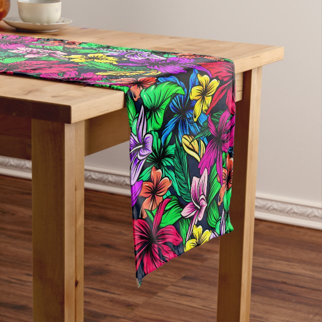 Hawaiian Print Long Table Runner (In Situ)