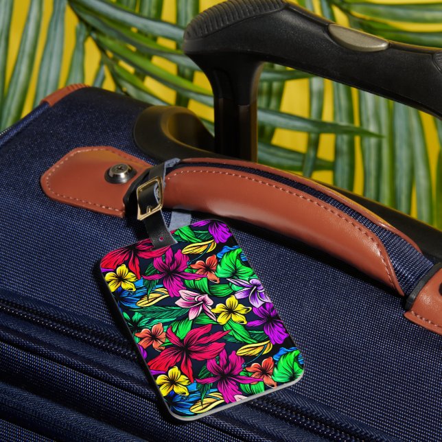 Hawaiian Print Luggage Tag (Front Insitu 1)